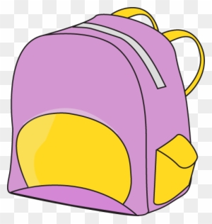Purple Backpack - Clipart School Supplies