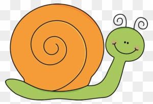 Green And Orange Snail - Snail Clipart