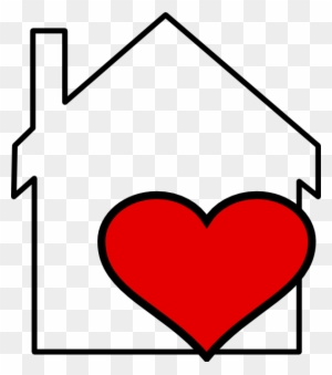 House And Heart Outline Clip Art At Clker Com Vector - House With A Heart