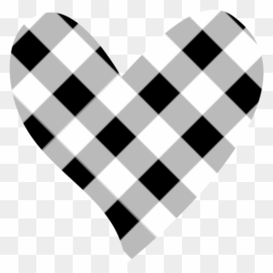 black clipart heart white