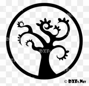 Modern Retro Tree Silhouette Dxf File For Cnc Cutting - Dxf Download Free
