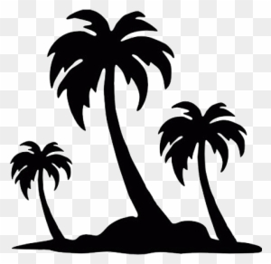 Palm Trees Die Cut Vinyl Decal Pv844 Cricut, Silhouettes - Palm Tree Drawing Simple