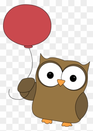 Owl Carried Away By Balloon - Owl Clipart