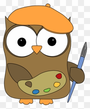 Owl French Artist Painter - Art Owl Clipart