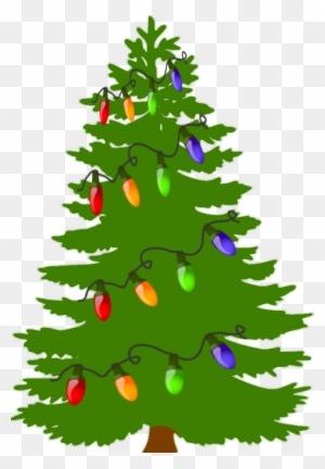 Christmas Lights Clipart - Pine Tree Silhouette