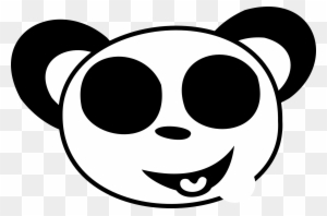 Smiley Face Clip Art Black And White - Panda Black And White Face