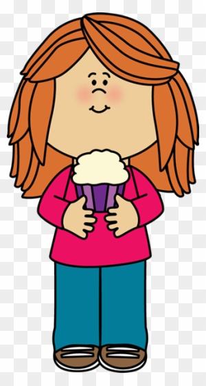 Girl Holding A Cupcake - Mycutegraphics Girl