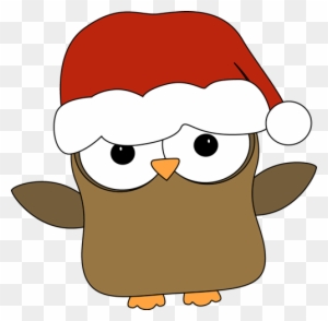 Clipart Christmas Owls Owl Clip Art Clip Art Christmas - Owl With Santa Hat