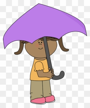 Girl Under Umbrella - Under Clip Art