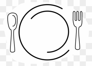 plate fork and knives clipart