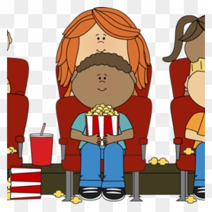 Movie Theater Clipart Kids Watching Movie In Theater - Watching Movies Clipart
