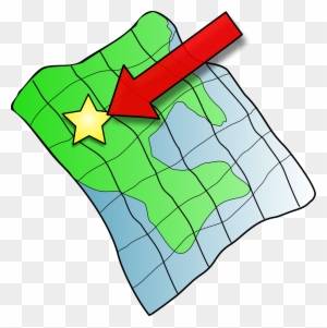 Map Clip Art - Arrow Pointing To A Map