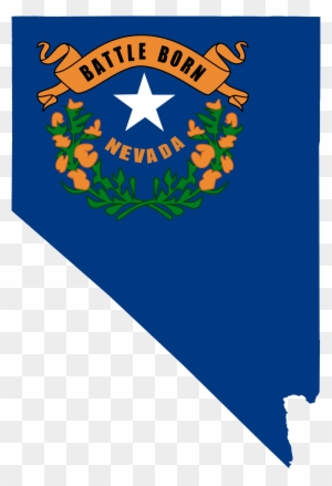 Flag Map Of Nevada Drapeau Clipart - Flag Of Nevada