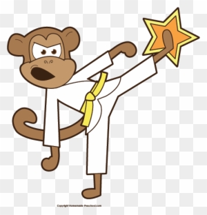 Monkey Karate Clipart