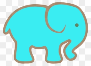 Blue Elephant Clip Art At Clker - Turquoise Elephant Clip Art
