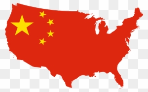 Chinese Clip Art - Usa Map In Black And White