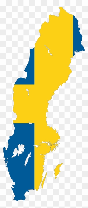 Clip Art Map - Sweden Country With Flag