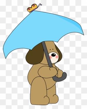 Dog Under Umbrella Clip Art - Dog With Umbrella Clipart