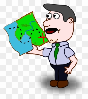 Man Holding Map Clip Art - Man With A Map Clipart