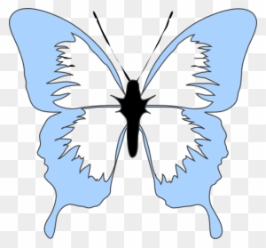 Blue Butterfly Clip Art At Clker - Light Blue Butterfly Clipart