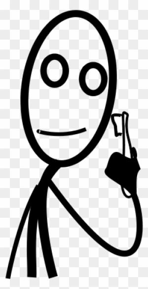 Stick Figure Clip Art Download - Stick Man Brushing Teeth