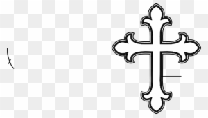 White Cross Clip Art - Fancy Cross