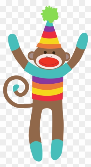 Sock Monkey Clip Art For Christmas - Colorful Sock Monkey Clip Art