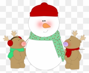 Snowman And Reindeer - Snowman Clip Art