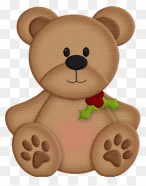 Christmas Clipart Teddy Bear - Oso De Peluche Navideño Dibujo