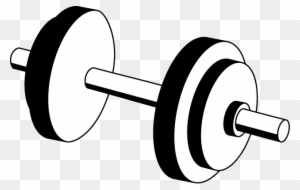 dumbbell clipart black and white