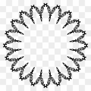 Line Art Clipart Decorative Border - Floral Ornament Frame Png