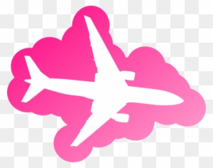 Pink Airplane Clip Art - Plane In The Sky