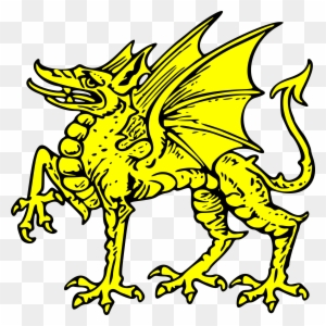 Gold Dragon Symbol Clip Art - Dragon Coat Of Arms Png
