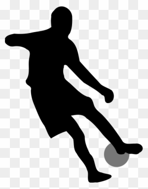 Simple Football Clipart - Soccer Player Silhouette No Background