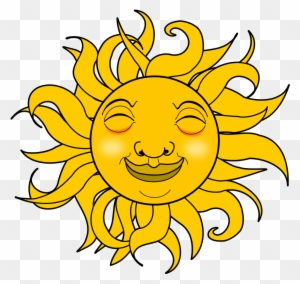 Sun And Moon Clip Art - Smiling Sun Gif Png