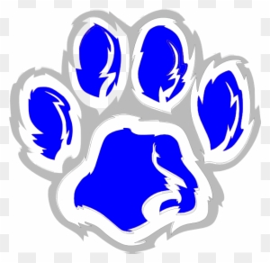 Tiger Svg Clip Arts 600 X 585 Px - Blue Tiger Paw Prints