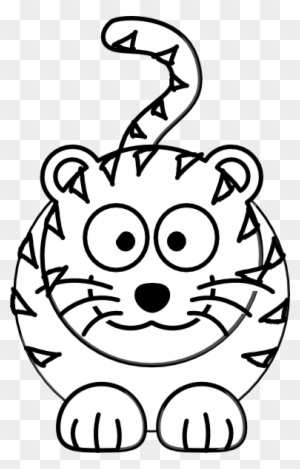 Tiger Black And White Cute Tiger Black And White Clipart - Easy To Draw Cartoon Tiger