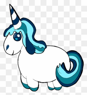 Einhorn, Clipart, Blau - Blå Unicorn