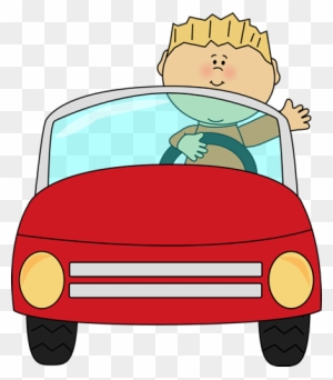 Boy Driving A Car - Driving Clipart