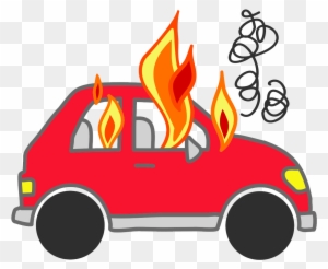 Cars On Fire Png Clipart - Cartoon Car On Fire