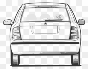 Fabia Car Back View Clip Art - Car Back View Clipart