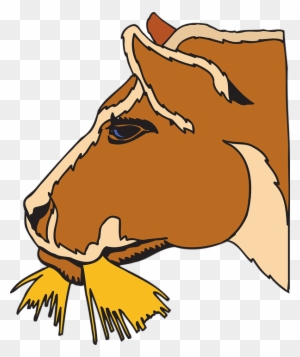 Cow Eating Hay Clipart