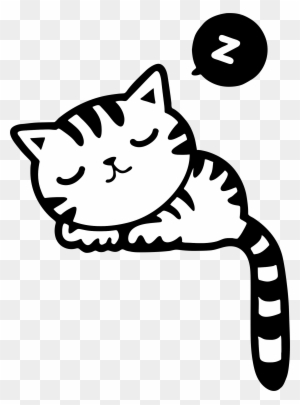 Cat Kitten Clip Art - Sleeping Cat Drawing Clipart