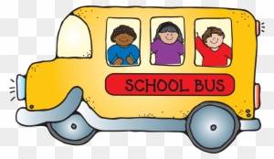 School Bus With Children Png Clipart - School Supplies Clipart
