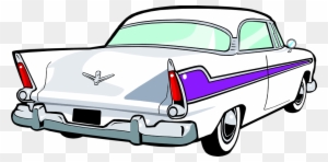 Behind View Classic Car Clipart - Vintage Cars Clip Art