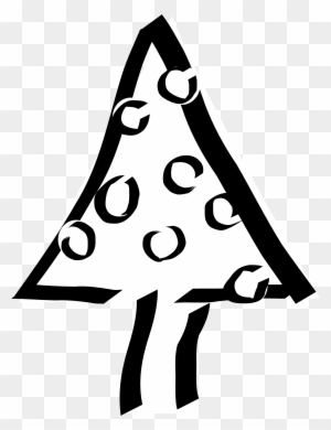 Christmas Tree Black White Line Art Tatoo Tattoo Xochi - Christmas Tree Clip Art