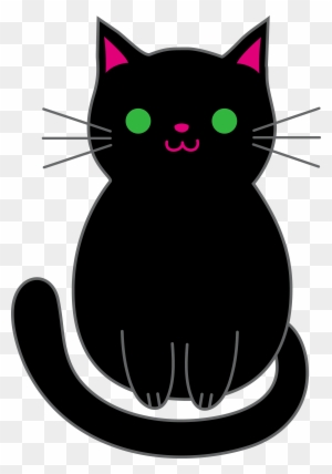 Anime Black Clipart - Cute Black Cat Animated