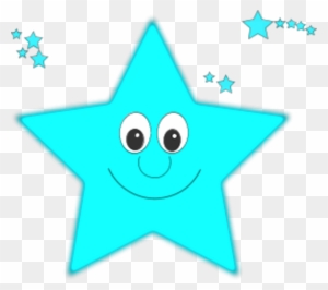 Smiling Faces Clipart - Blue Smiling Star Clipart