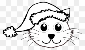 Cat In The Hat Black And White Clipart Kid - Cat Face For Coloring