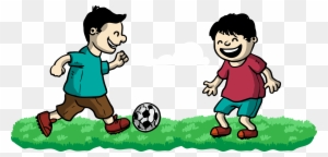 Football Clip Art - Playing Football With Friends Clipart